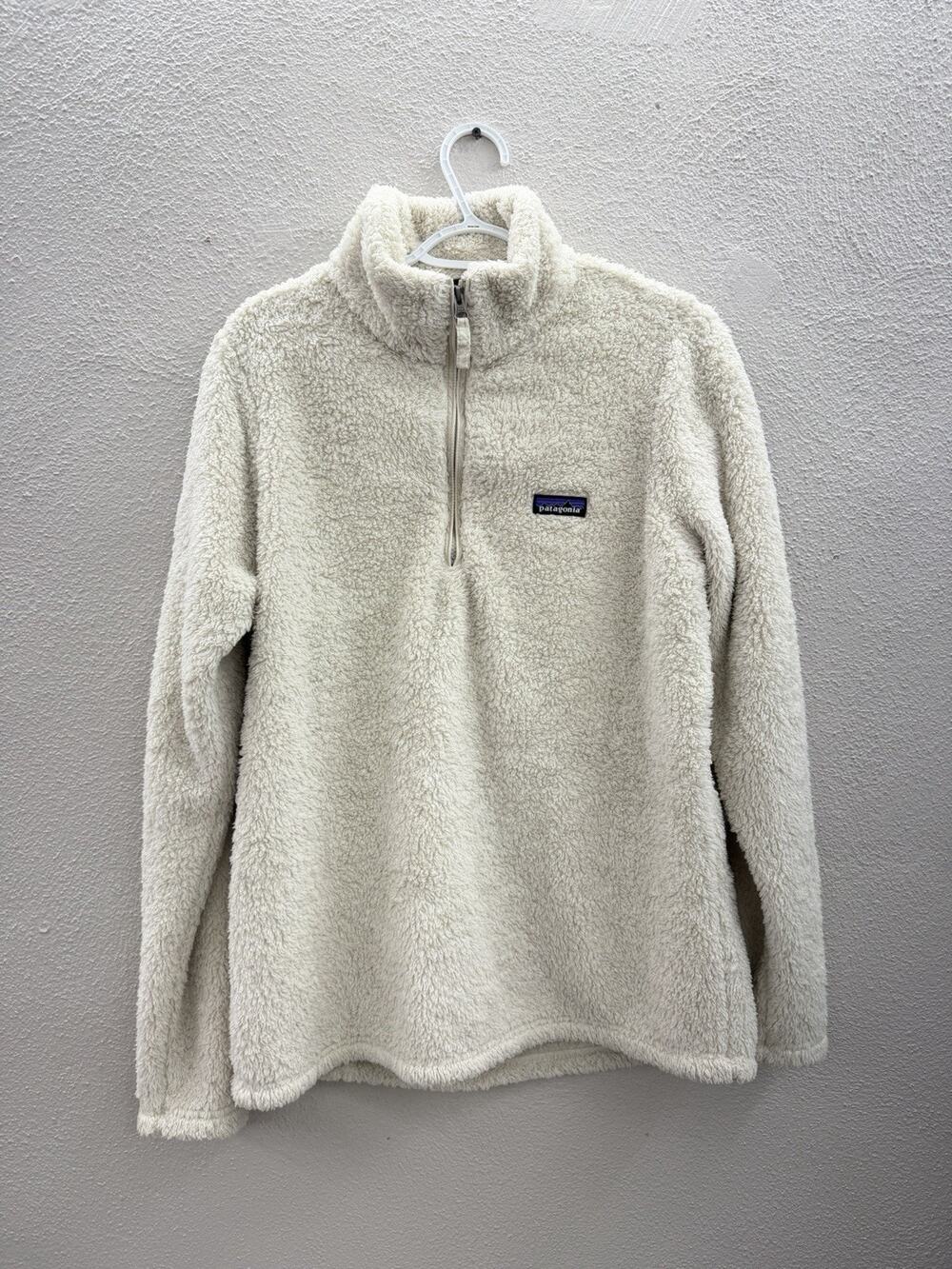 Patagonia Womens Pullover Size XL Los Gatos 1/4 Zip Fleece Cream